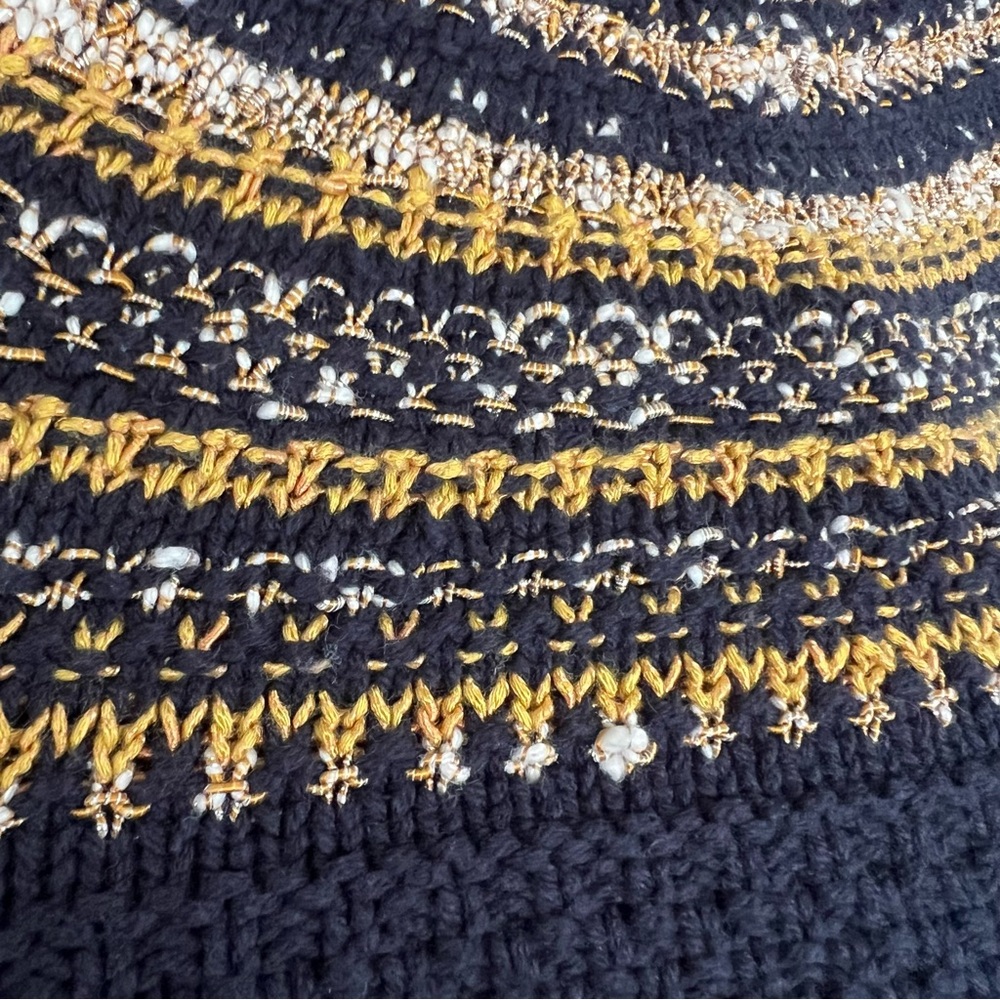 The Reeds x J. Crew Navy Cotton Blend Fair Isle Style Sweater. Size S. - Picture 3 of 6